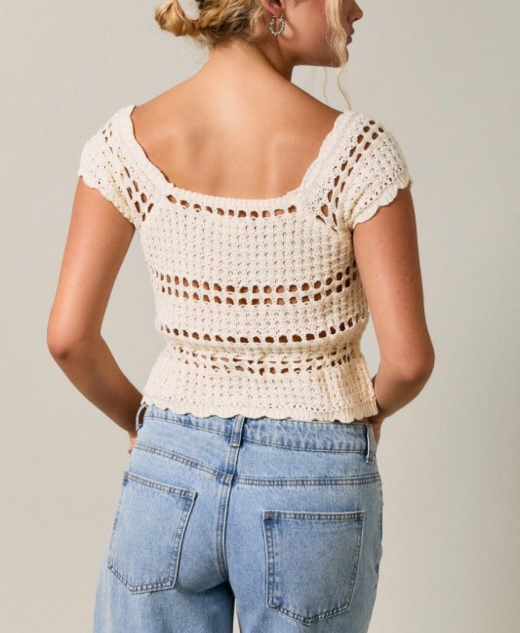 Coconut Cream Crotchet Top