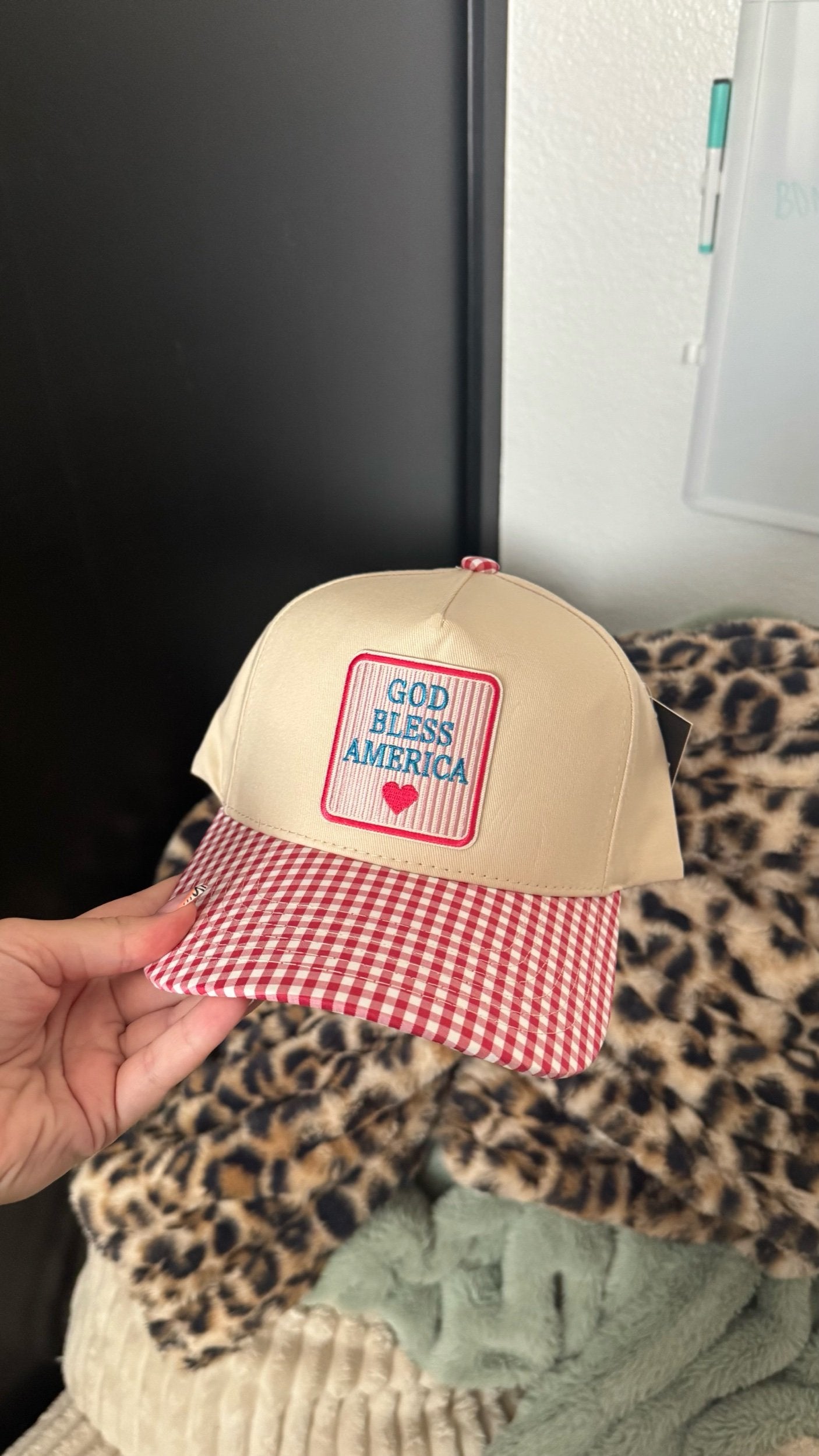 America Gingham Trucker Hat