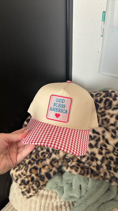 America Gingham Trucker Hat