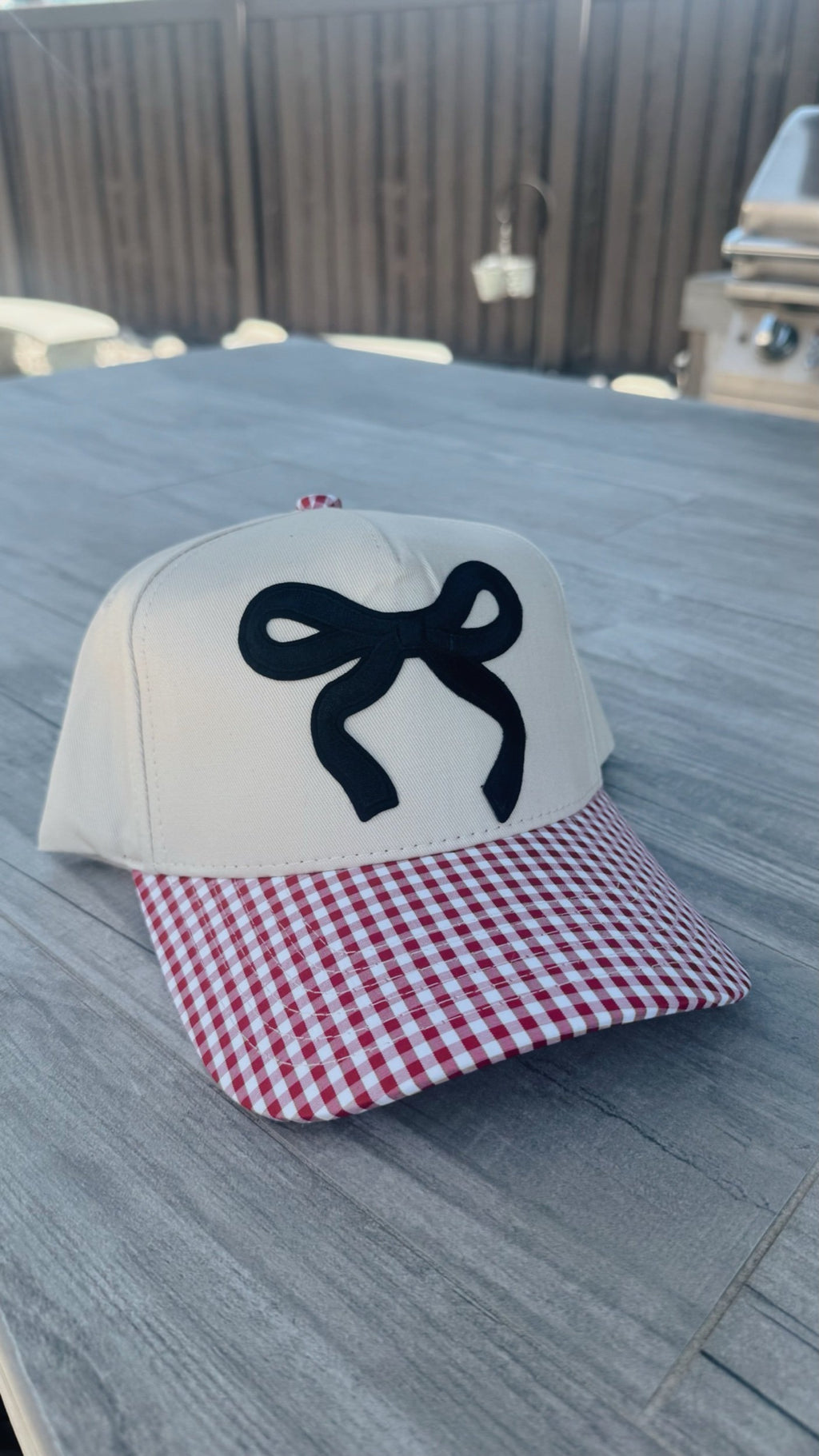 Gingham Bow Trucker Hat