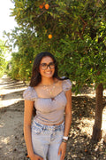 Brownie Bloom Checkered Top